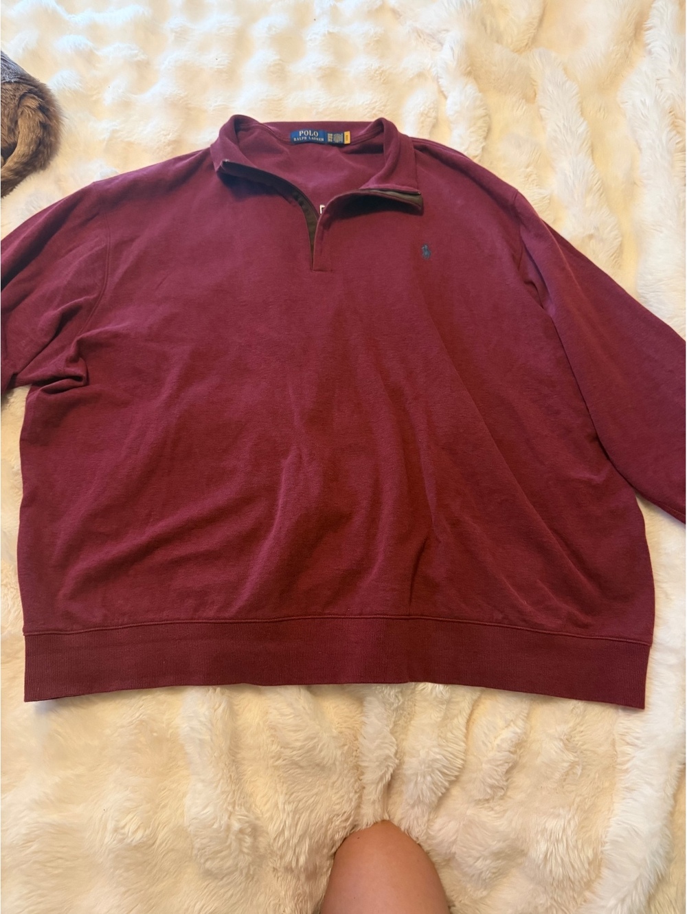 Polo Ralph Lauren Men's 3XB Burgundy Quarter-Zip Sweatshirt
